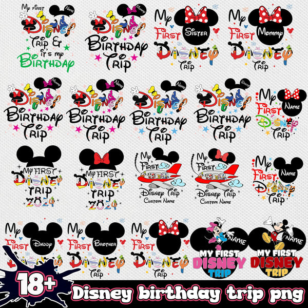 Disney birthday trip 2024 png bundle