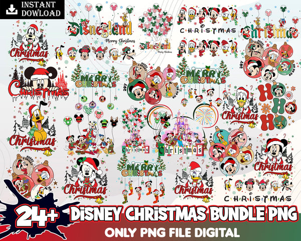 Disney Christmas Bundle Png, Disney Christmas Png, Disney vector, Digital Download