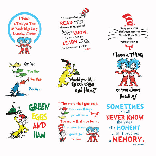 Dr. Seuss Quote Svg, Dr. Seuss Svg, Dr. Seuss Saying Svg, Don't Cry because it'a over smile because it happened, Svg Dr_bundle_7