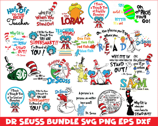Dr Seuss svg bundle, cat In the Hat svg, Dr Seuss Hat svg ,Green Eggs And Ham Svg, Dr Seuss for Teachers Svg (17)