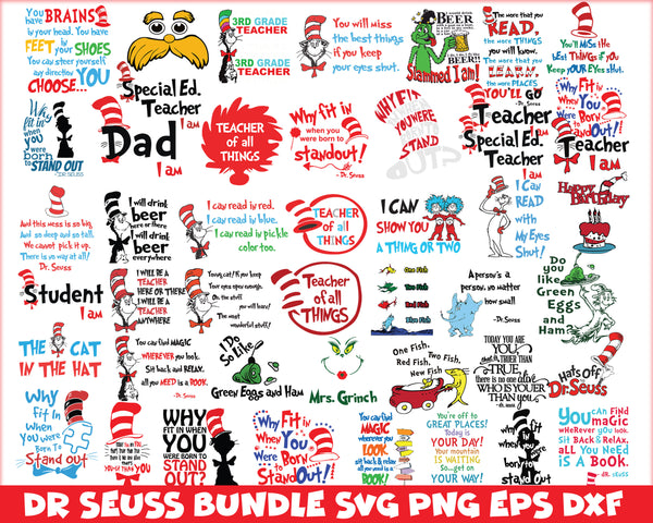 Dr Seuss svg bundle, cat In the Hat svg, Dr Seuss Hat svg ,Green Eggs And Ham Svg, Dr Seuss for Teachers Svg (18)