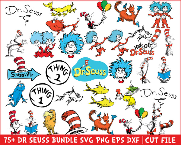 Dr Seuss svg bundle, cat In the Hat svg, Dr Seuss Hat svg ,Green Eggs And Ham Svg, Dr Seuss for Teachers Svg (2)