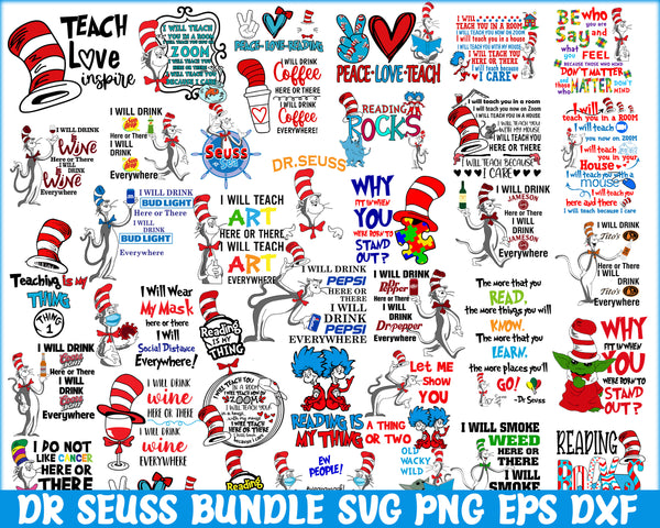 Dr Seuss svg bundle, cat In the Hat svg, Dr Seuss Hat svg ,Green Eggs And Ham Svg, Dr Seuss for Teachers Svg (8)