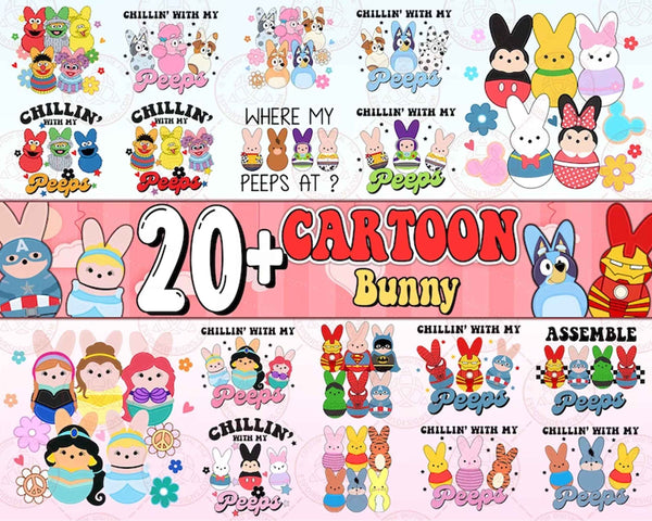 Easter Cartoon Png Bundle, Easter Bunny Png Bundle, Chilling With My Peeps Png, Funny Easter Png, Cute Peeps Png