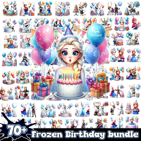 Frozen Birthday 2024 png bundle
