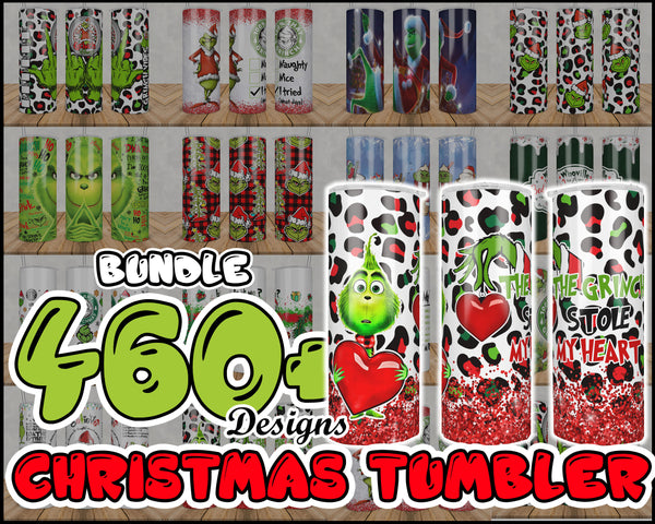 New Grinch Christmas 20oz Skinny Tumbler Sublimation Designs for Straight/Tapered Tumbler Design