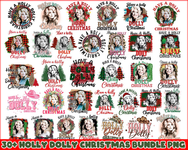 New Have A Holly Dolly Christmas PNG Bundles, Dolly Parton Png, Country Music Lover - CRM29112204