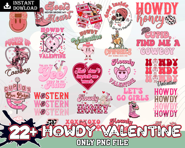 Howdy Valentine png, Funny Valentine Png, Western Valentine Png, Cowgirl Valentine Png, Cowboy Smiley Png