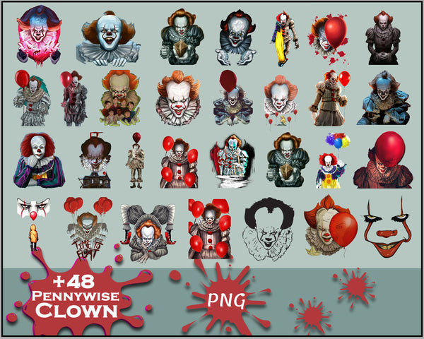 48+ Halloween PNG , Pennywise Clown PNG, Sublimation Design, Download, PNG files for cricut