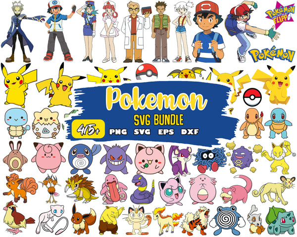 415+ pokemon svg bundle, pokemon svg, Pikachu svg, Pikachu clipart svg, Pikachu bundle svg, pokemon vector, Pokemon cut file