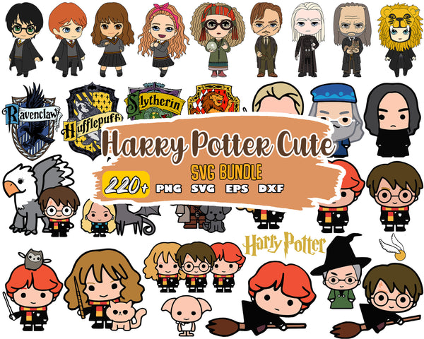 220+ Harry Potter cute bundle svg, png, dxf, eps, cute wizard svg bundle for cricut and print