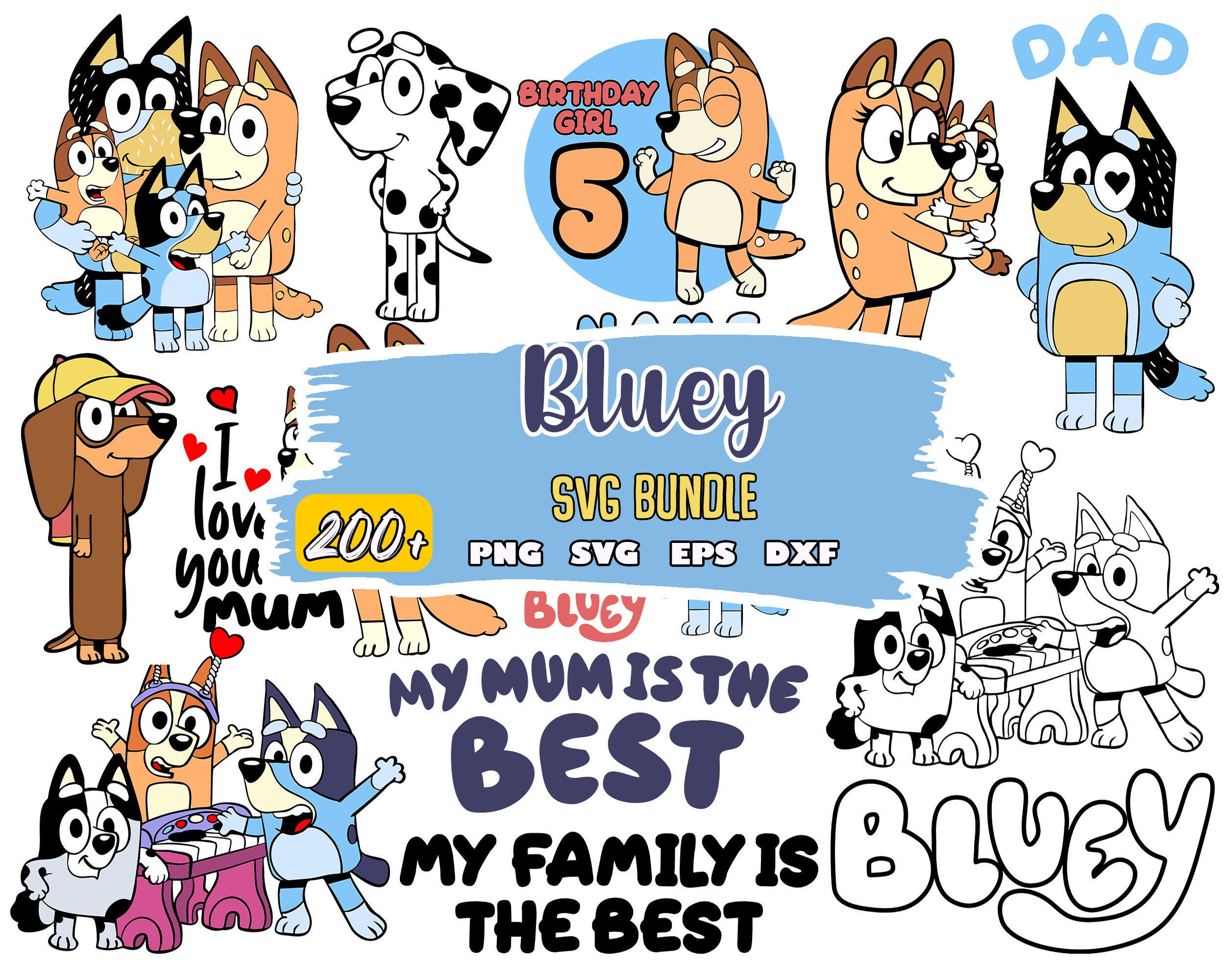 Bluey Svg Bluey Vector Bluey Alphabeth Bluey Cutfile Bluey Clipart Digital Hub