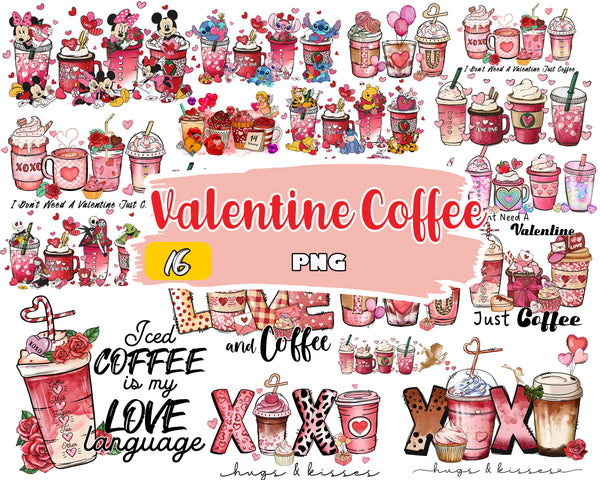 Valentine Coffee Png Sublimation Valentines Day PNG Bundle - VLT19122201