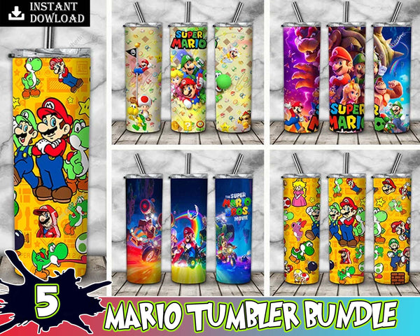 Super Mario Tumbler Design, 20oz Skinny Tumbler Design, Super Mario Cup, Super Mario Sublimation Digital