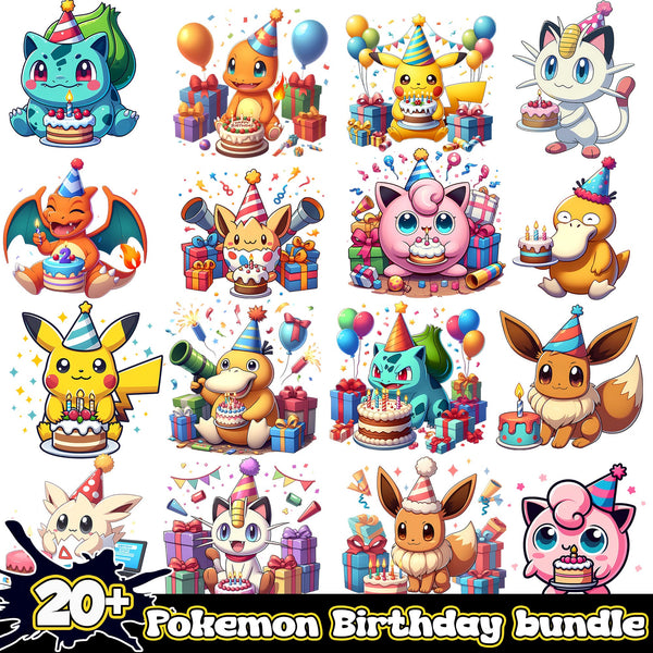 Pokemon Birthday png bundle
