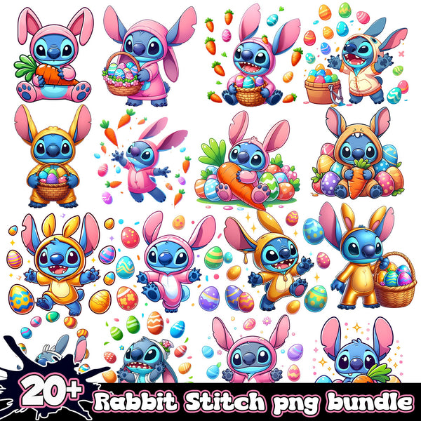 Rabbit Stitch easter cartoon bundle png