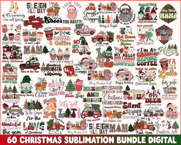 New Christmas Sublimation PNG Bundle, Christmas png bundle, Cricut File, Christmas Png - CRM02112204