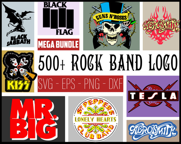 500+ Rock Band Logo SVG Bundle 3.0