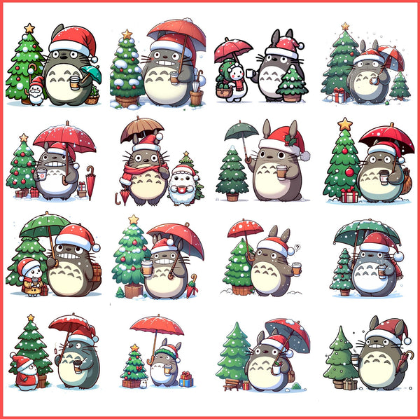 Ghibli Totoro Christmas Png bundle