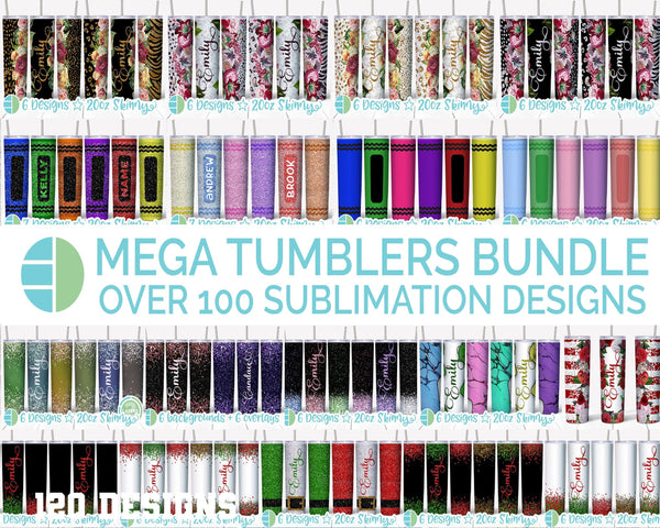 100 Tumbler Designs Bundle PNG High Quality, Designs 20 oz sublimation, Bundle Design Template for Sublimation