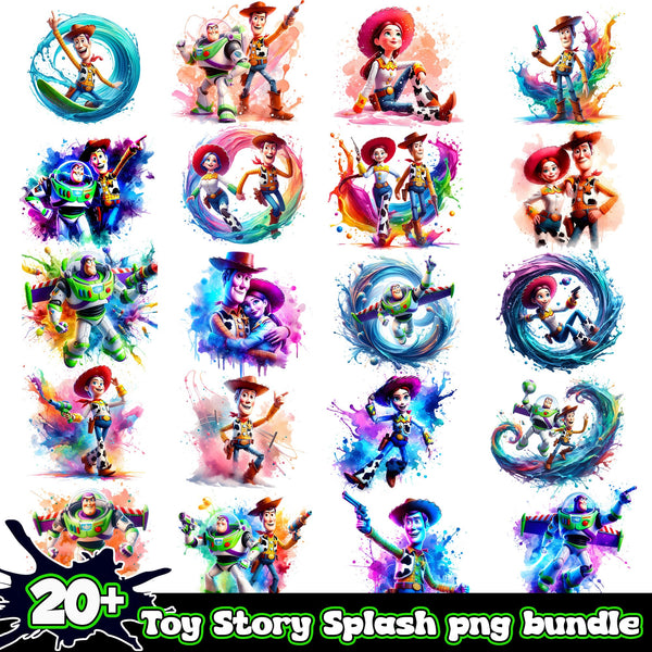 Toy Story Splash and Watercolor bundle png