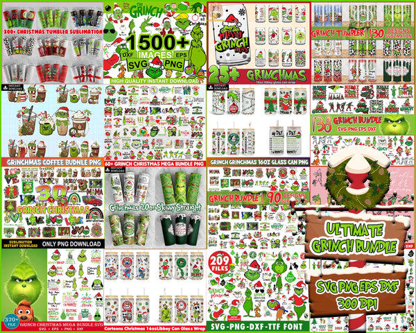 Big File Ultimate Grinch SVG Bundle, Grinchmas svg, Green Character svg ,cartoon svg bundle, cutting files