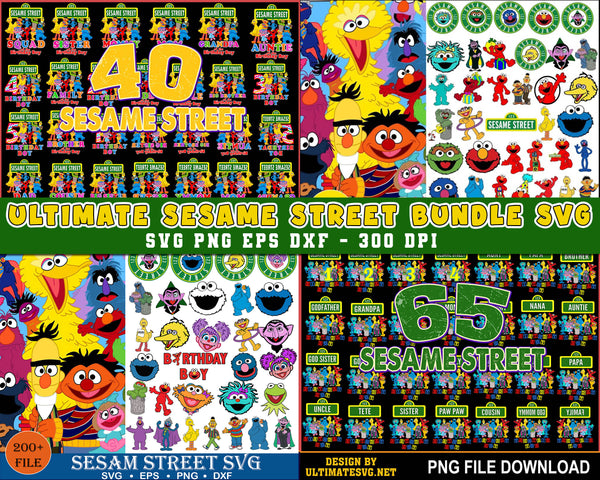 Ultimate Sesame Street Svg - Dxf - Eps - Png Designs, Sesame Street Svg, Digital Files