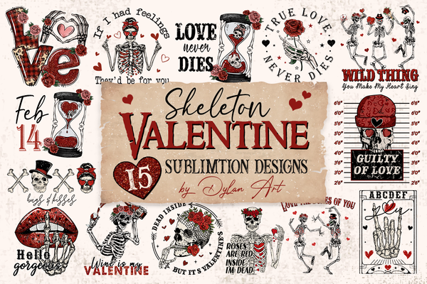 Skeleton Gothic Valentines PNG, Valentine's Day PNG, Png For Valentine's Day, Cricut Png - VLT15122213