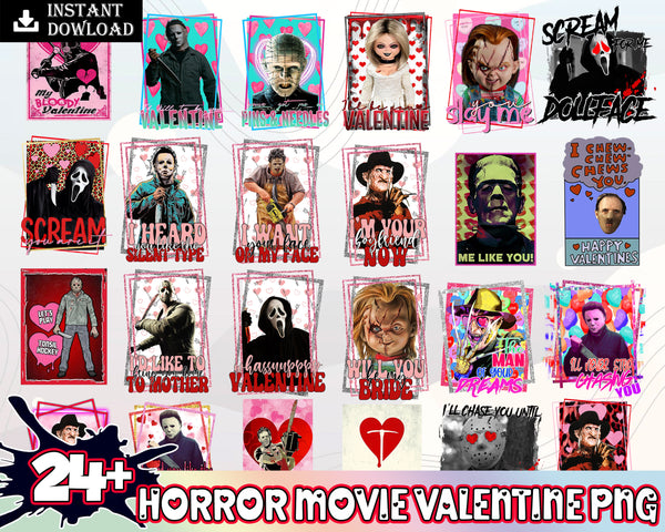 Valentine's Day Horror Characters PNG Sublimation Bundle | Freddy Krueger, Jason Voorhees, Michael Myers | VLT30122202