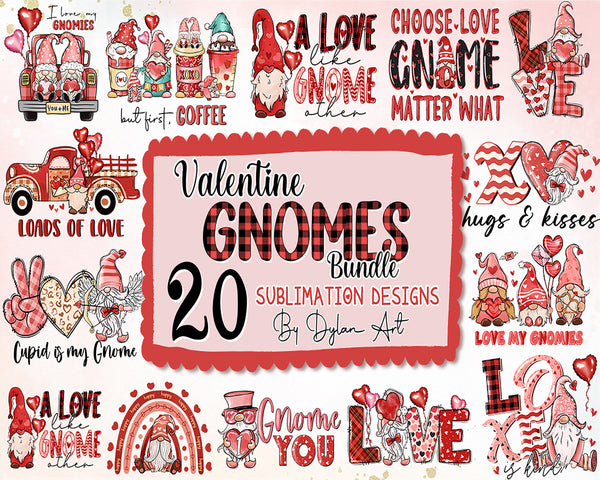 Gnome Valentine Bundle PNG - Gnome Love Day Png - Valentine's Day Png Bundle, Valentines PNG, Designs Downloads - VLT29122202