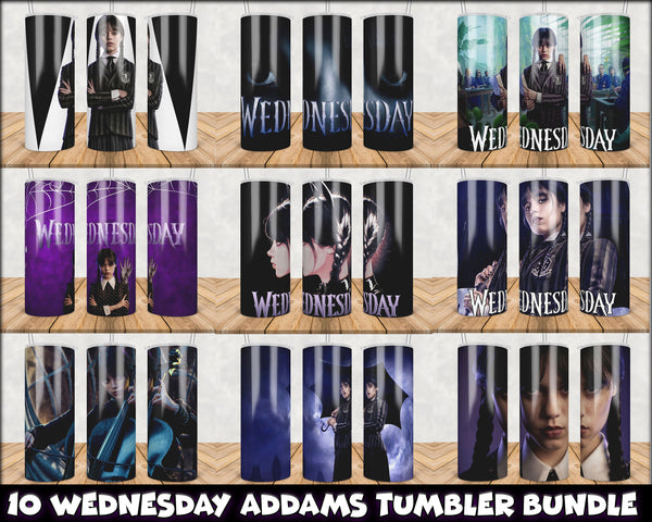 Wednesday |Addams Family |Skinny Tumbler wrap 20 oz Sublimation Wrap, Instant Download