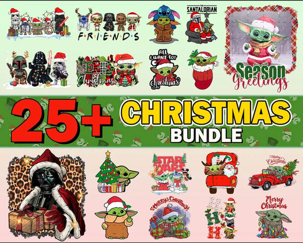 Christmas Baby Yoda Bundle Png, Christmas Baby Yoda Png, Baby Grogu, Instant Download, Png Cricut