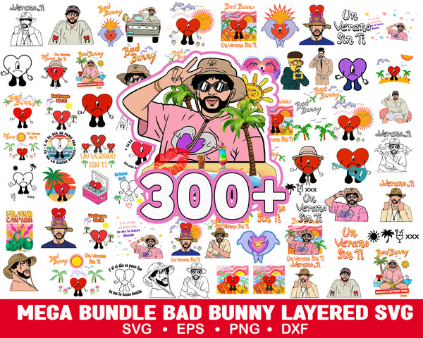 300+ File Bad Bunny SVG,Bundle bad bunny svg, digital download