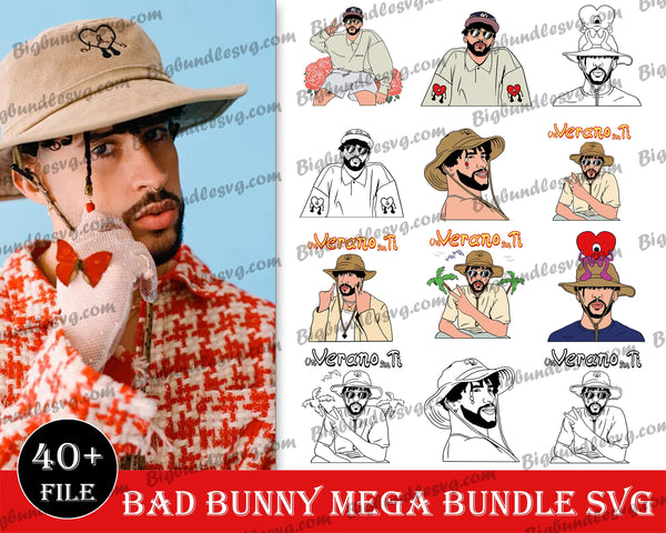 Bad Bunny SVG, 40 file Bundle bad bunny svg