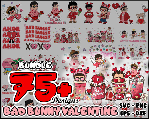75+ Bad Bunny Valentines Svg Png Bundle, Un San Valentin Sin Ti PNG, Bad Bunny Png, Valentines Benito Png, Bad Bunny Svg - VLT07012302