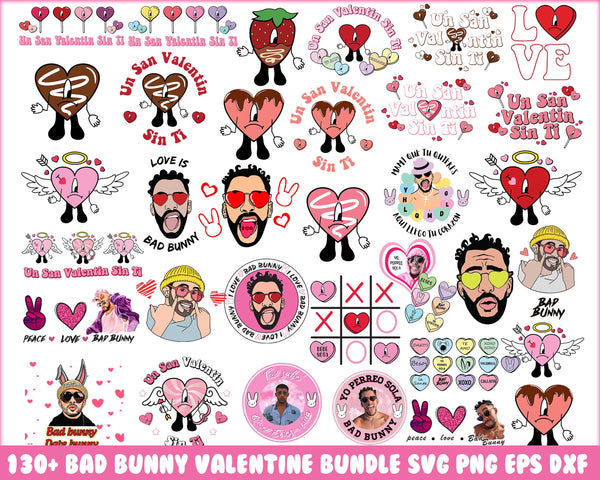 New Bad Bunny svg, Valentines Day Bad Bunny png, Bad Bunny sublimation design, Valentines day sublimation