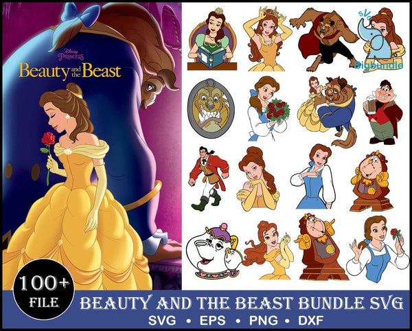 Beauty and thebeast svg bundle 100+ svg, png, dxf, pdf