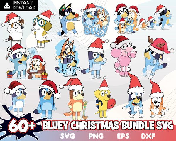 Bluey Christmas The Dog Svg Bundle, Christmas Svg, Cartoon Svg, Bluey Svg, Bluey Png, Bluey Bluey Vector