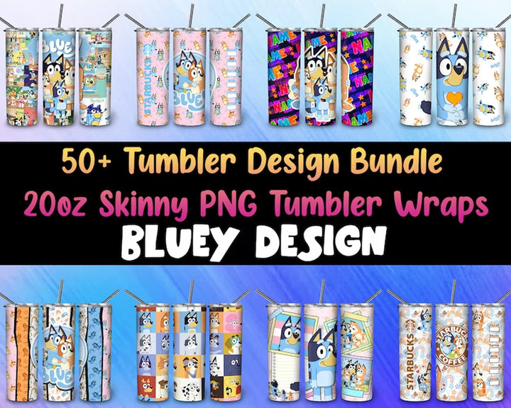 20+ Blue Dog Tumbler Wrap Bundle, 20Oz Cup Designs, Instant download