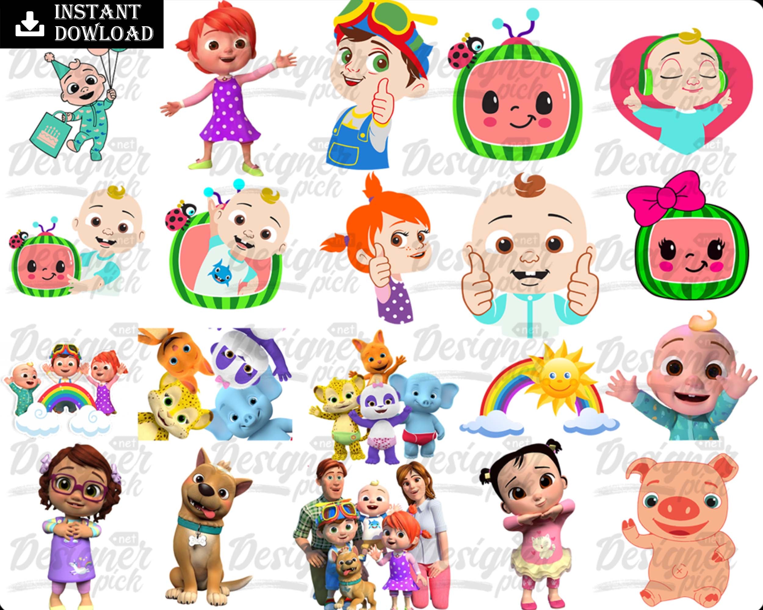 800+Bundle Cocomelon Svg, Cocomelon Clipart Cocomelon Party Supplies P ...