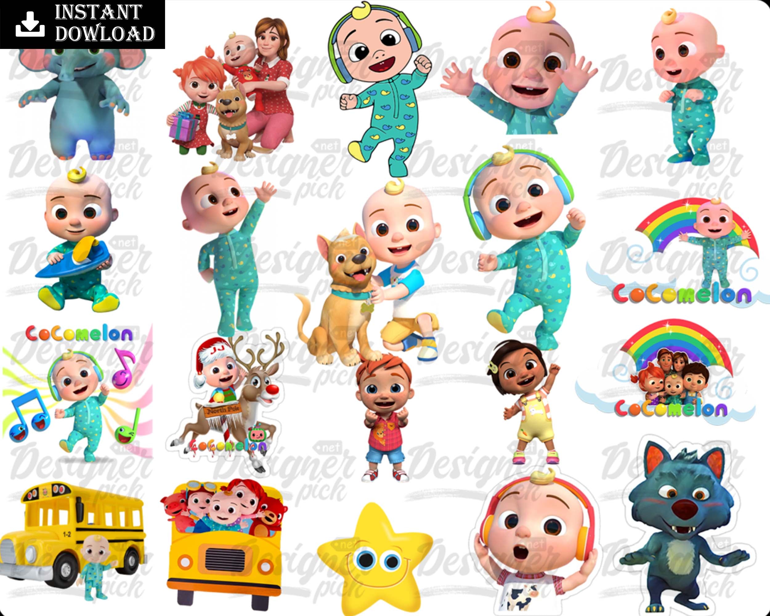 800+Bundle Cocomelon Svg, Cocomelon Clipart Cocomelon Party Supplies P ...