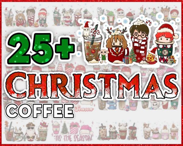 25+ Christmas Coffee PNG | Peppermint Latte | Christmas Cricut File | Coffee png svg | Sublimation