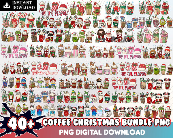 Christmas Coffee PNG, Peppermint Latte, Christmas Cricut File, Coffee png - CRM05112204