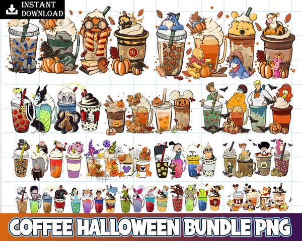 New Files Coffee Halloween Bundle Png, Halloween bundle PNG, Digital Download, Instant Download