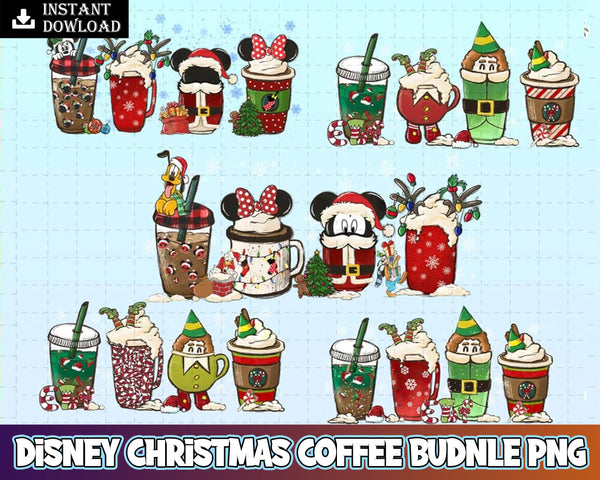 Instant Download Christmas Latte PNG bundle - Bundle Christmas PNG - Digital Download