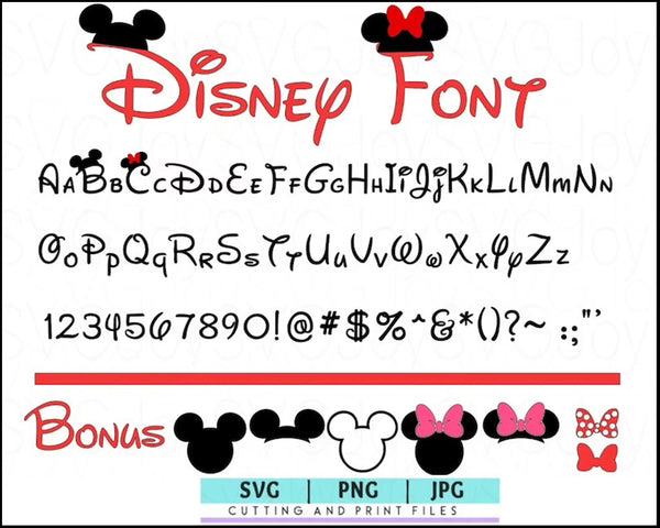 Disneyland Font Svg| Mickey Mouse Font T-shirt SVG | World