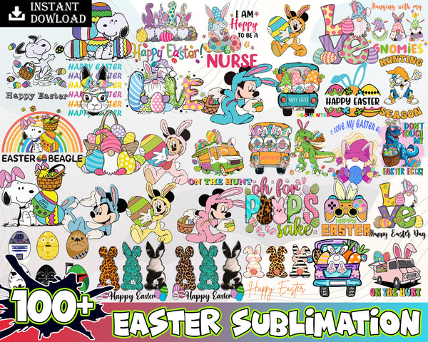 Bundle Happy Easter Png, Easter Mouse Ears, Easter Png, Rabbit Bunny, Easter Egg Png, Mouse And Friends Easter Png, Spring Png Files