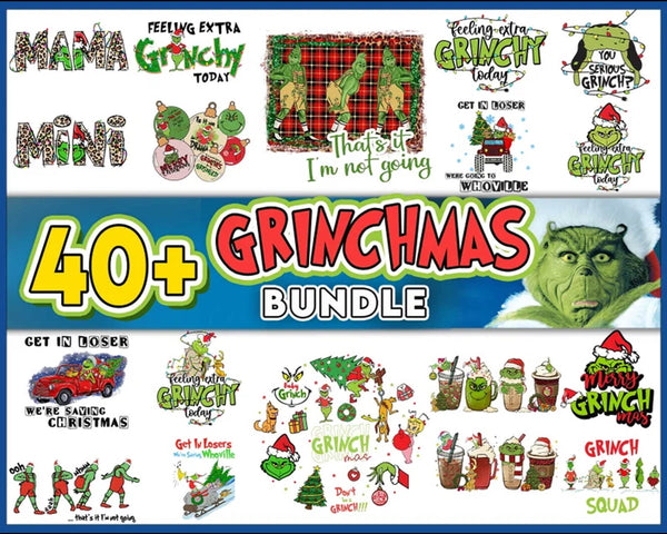 40+ Grinchmas PNG Bundle, Grinch Life Png, Merry Grinchmas Png, Retro Christmas Png Bundle, Digital Download