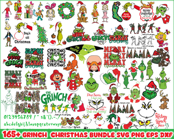 165+ Grinch Bundle SVG, Grinch Svg, Grinch Font, Instant Download, Clipart - CRM24112204