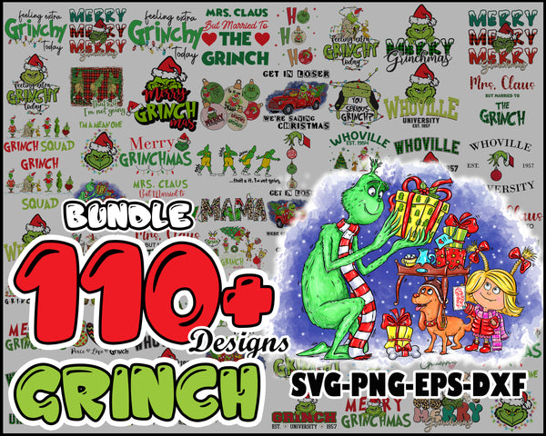 110+ Grinch Bundle SVG, Grinch SVG, Grinch Cutting Image, Christmas Grinch svg, Instant Download - CRM21112201